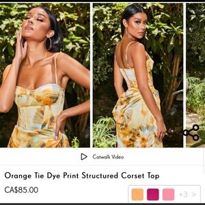 Orange Tie Dye Corset Top